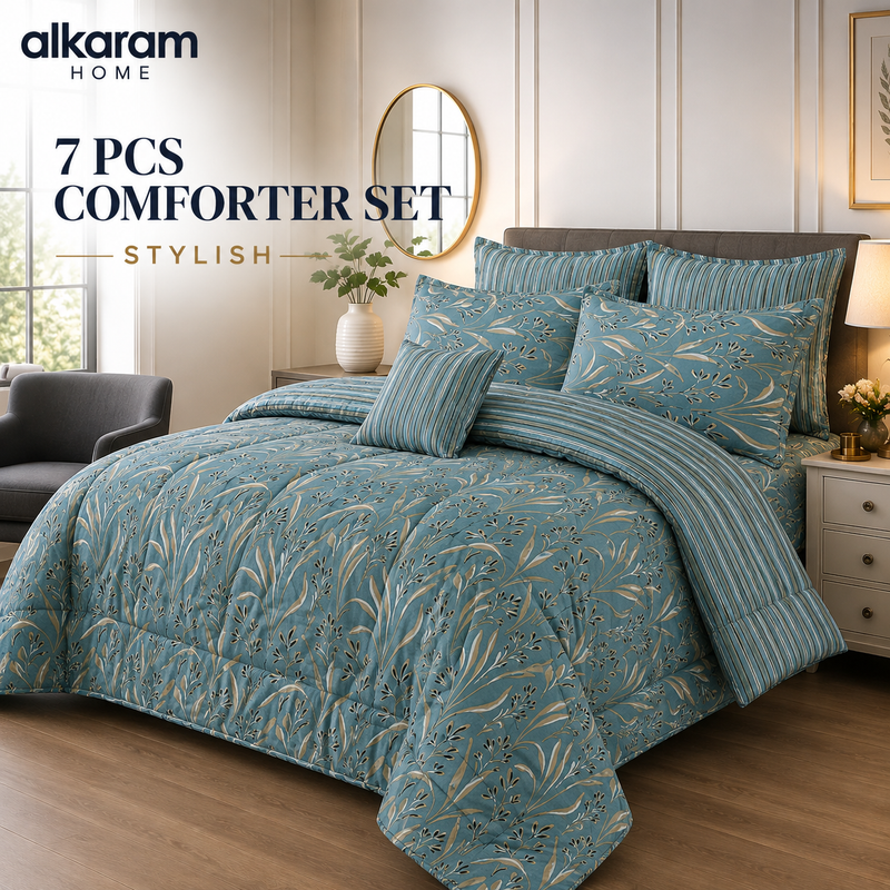 7Pcs Comforter Set King Size Design KCC 674