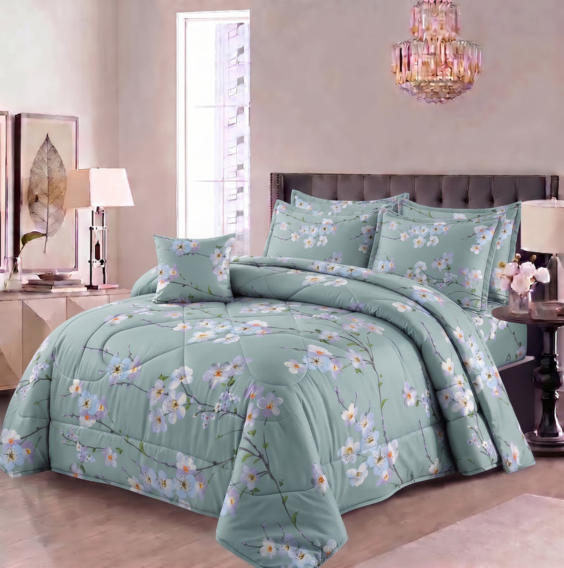 7Pcs Comforter Set King Size Design KCC 709