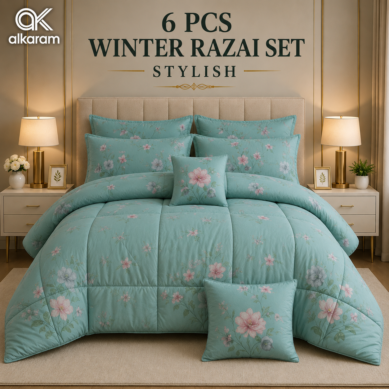 Winter Quilt/Razai set (Heavy Polyester Filling) AKR-74
