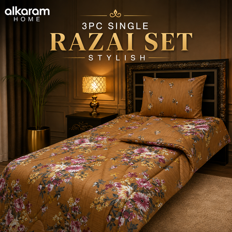 🛏️ 3 PCS Single Razai Set  210
