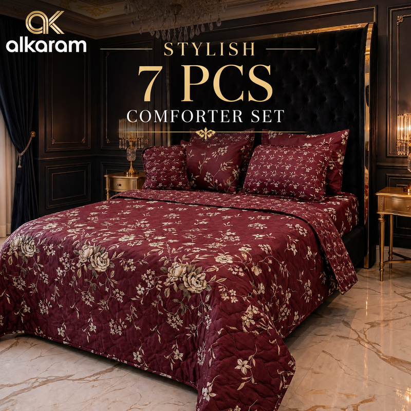 7Pcs Comforter Set King Size Design KCC 677
