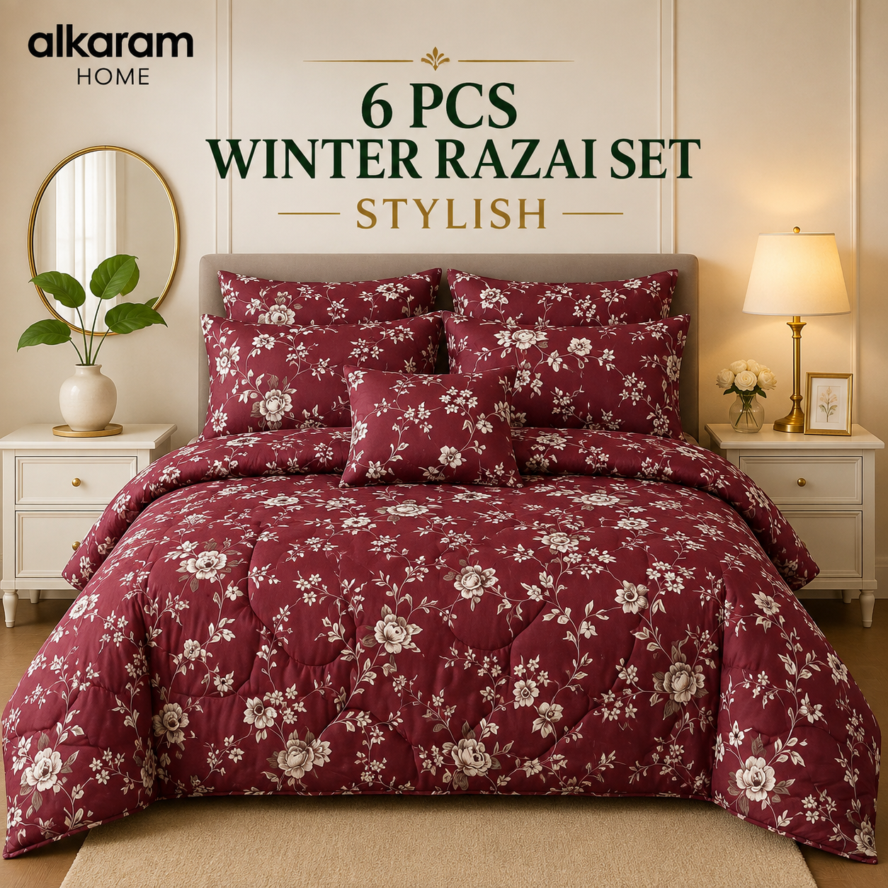 Winter Quilt/Razai set (Heavy Polyester Filling) AKR-114