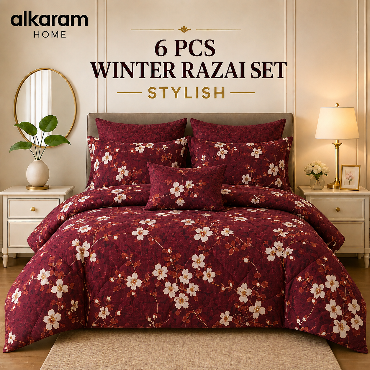 Winter Quilt/Razai set (Heavy Polyester Filling) AKR-111
