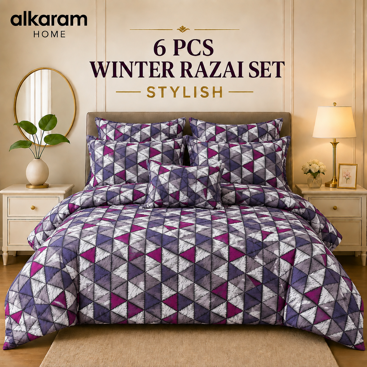 Winter Quilt/Razai set (Heavy Polyester Filling) AKR-110