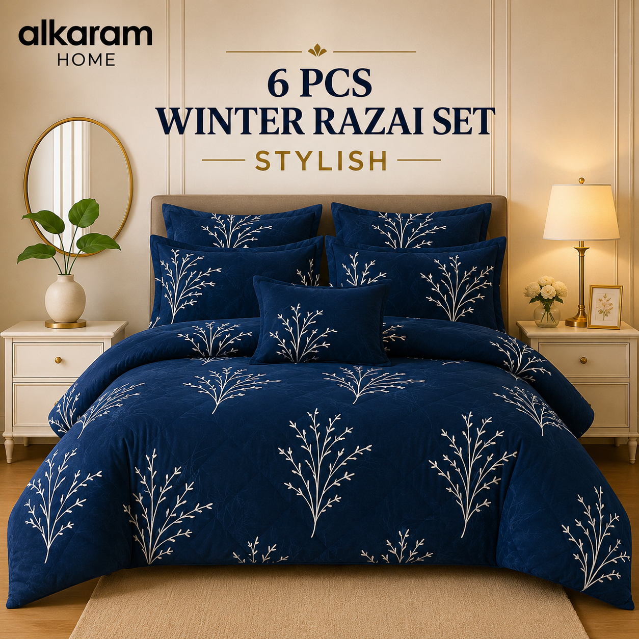 Winter Quilt/Razai set (Heavy Polyester Filling) AKR-109