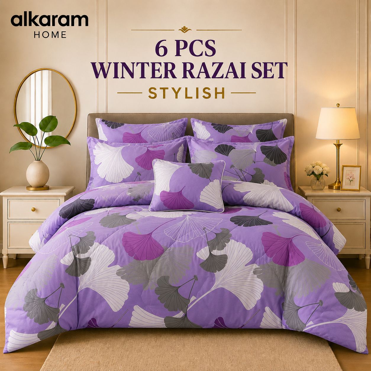 Winter Quilt/Razai set (Heavy Polyester Filling) AKR-108