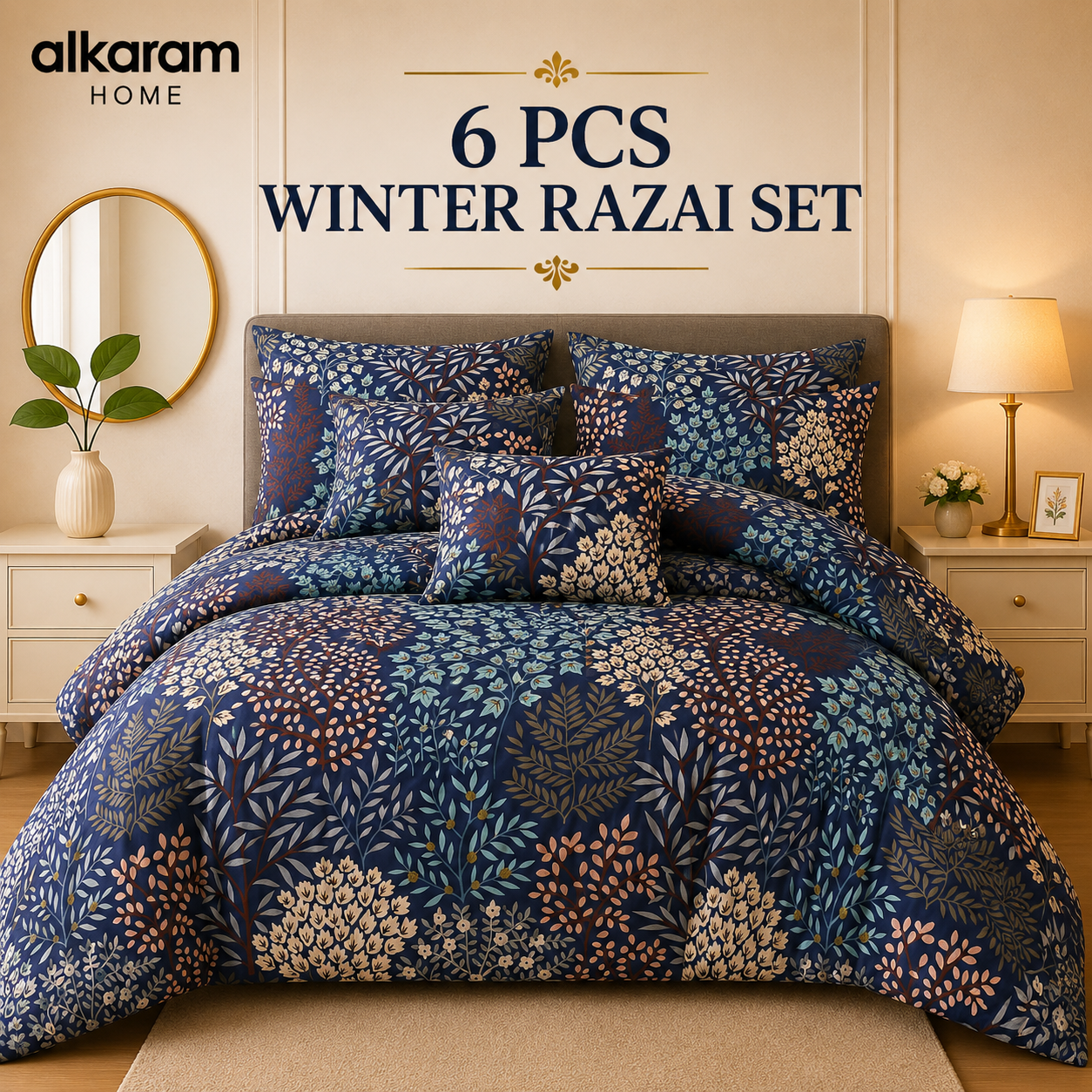 Winter Quilt/Razai set (Heavy Polyester Filling) AKR-105