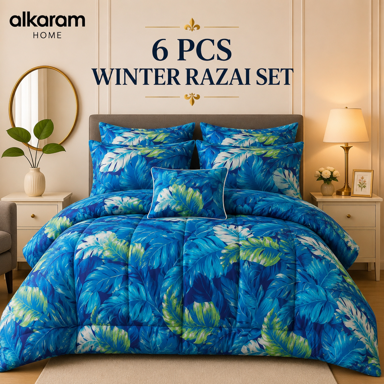 Winter Quilt/Razai set (Heavy Polyester Filling) AKR-115