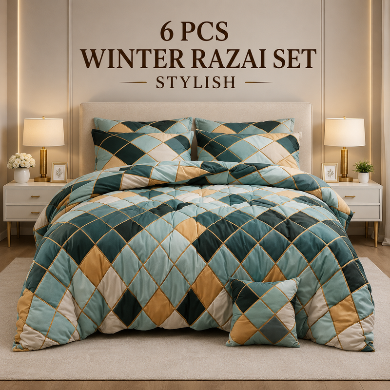Winter Quilt/Razai set (Heavy Polyester Filling) AKR-93