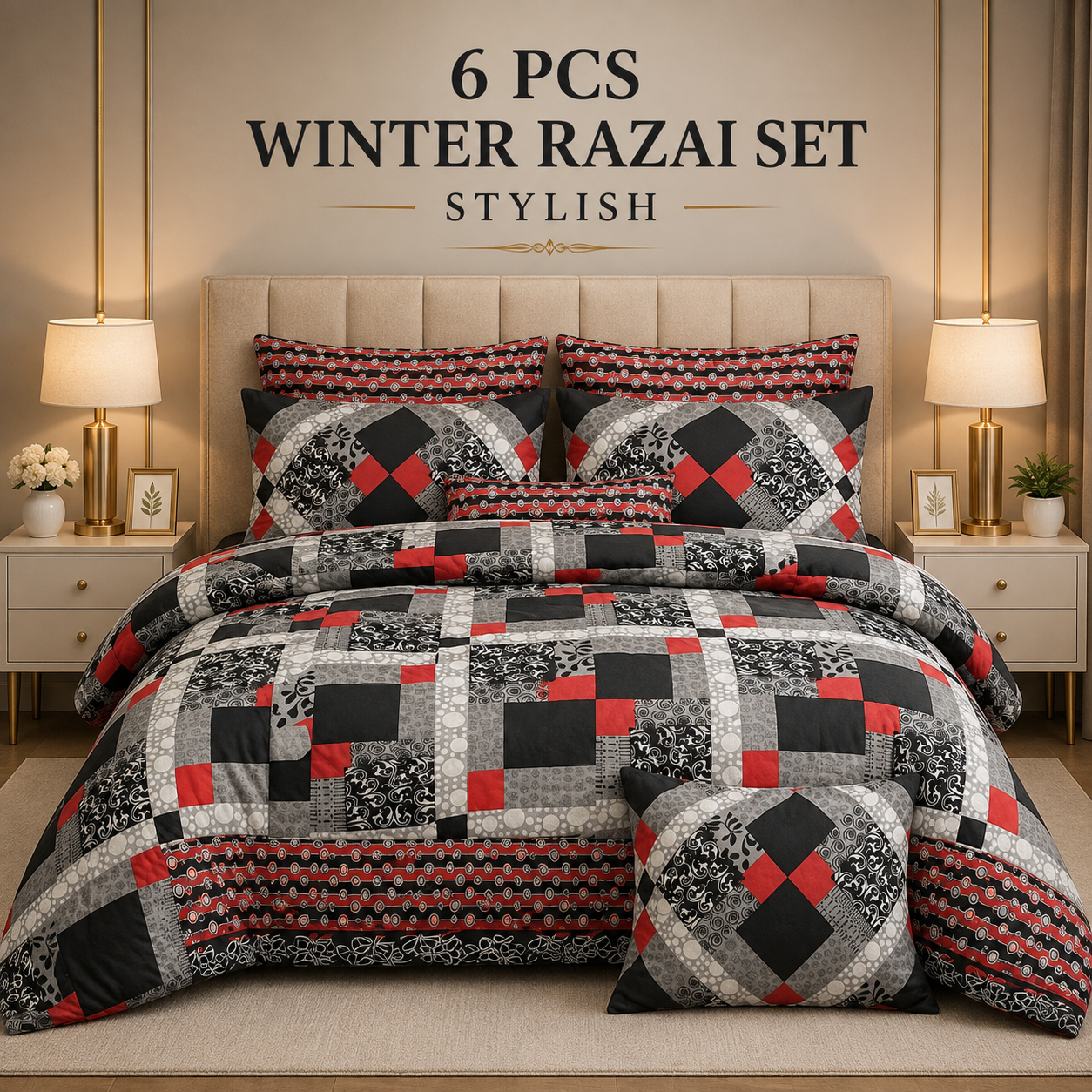 Winter Quilt/Razai set (Heavy Polyester Filling) AKR-90
