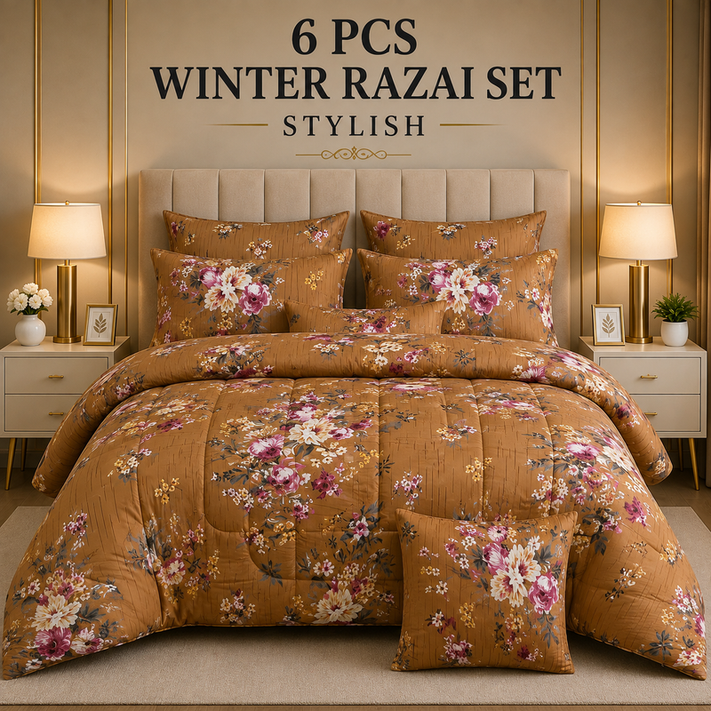 Winter Quilt/Razai set (Heavy Polyester Filling) AKR-87