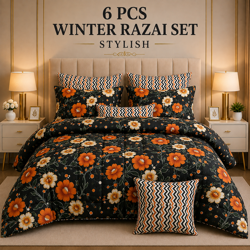 Winter Quilt/Razai set (Heavy Polyester Filling) AKR-86