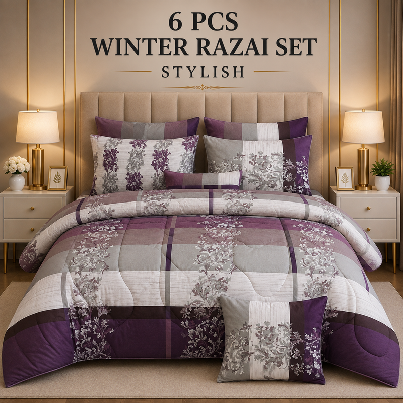 Winter Quilt/Razai set (Heavy Polyester Filling) AKR-84