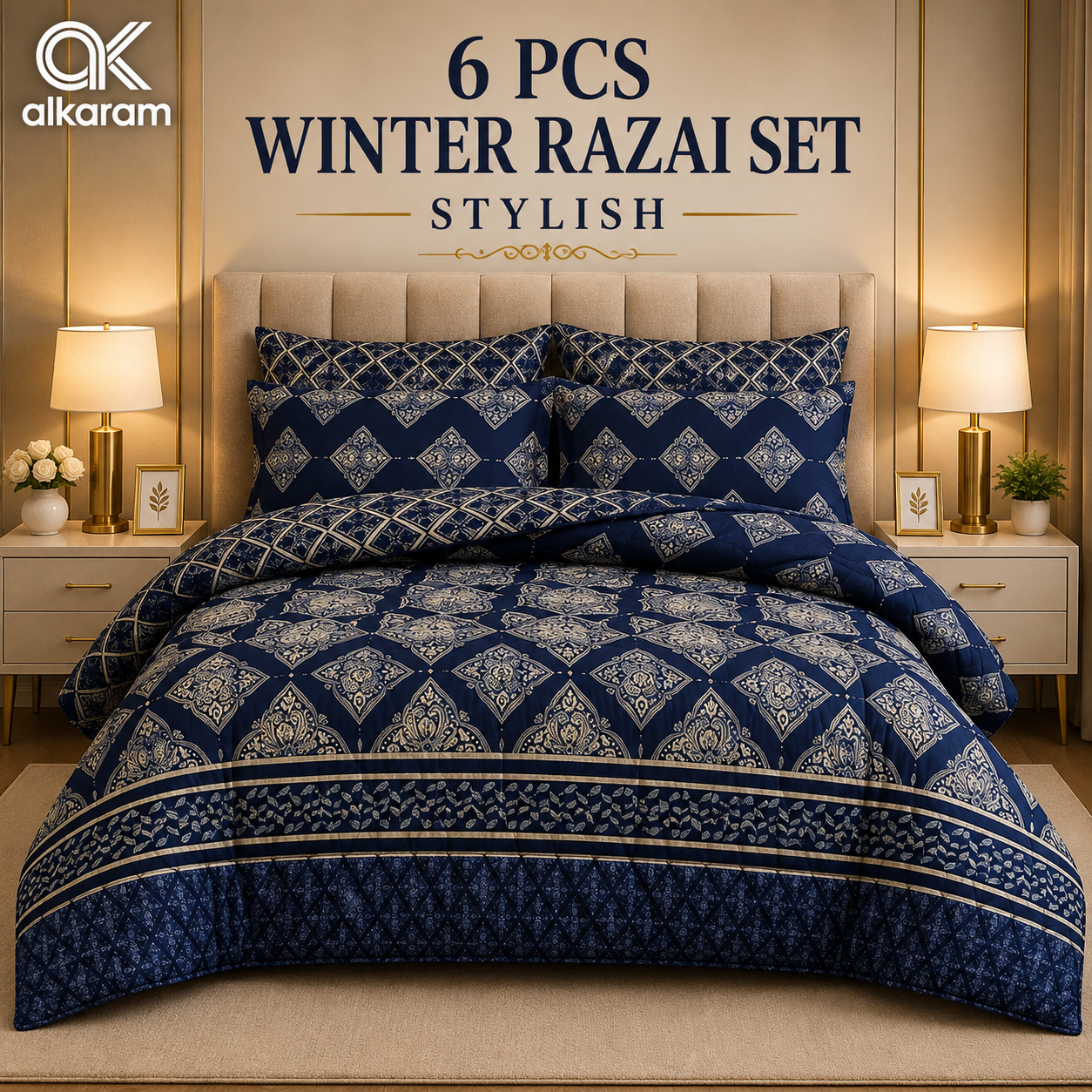 Winter Quilt/Razai set (Heavy Polyester Filling) AKR-78