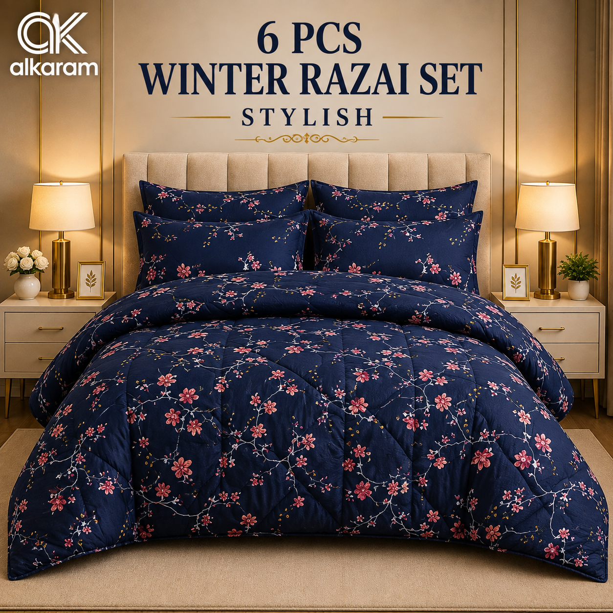 Winter Quilt/Razai set (Heavy Polyester Filling) AKR-72