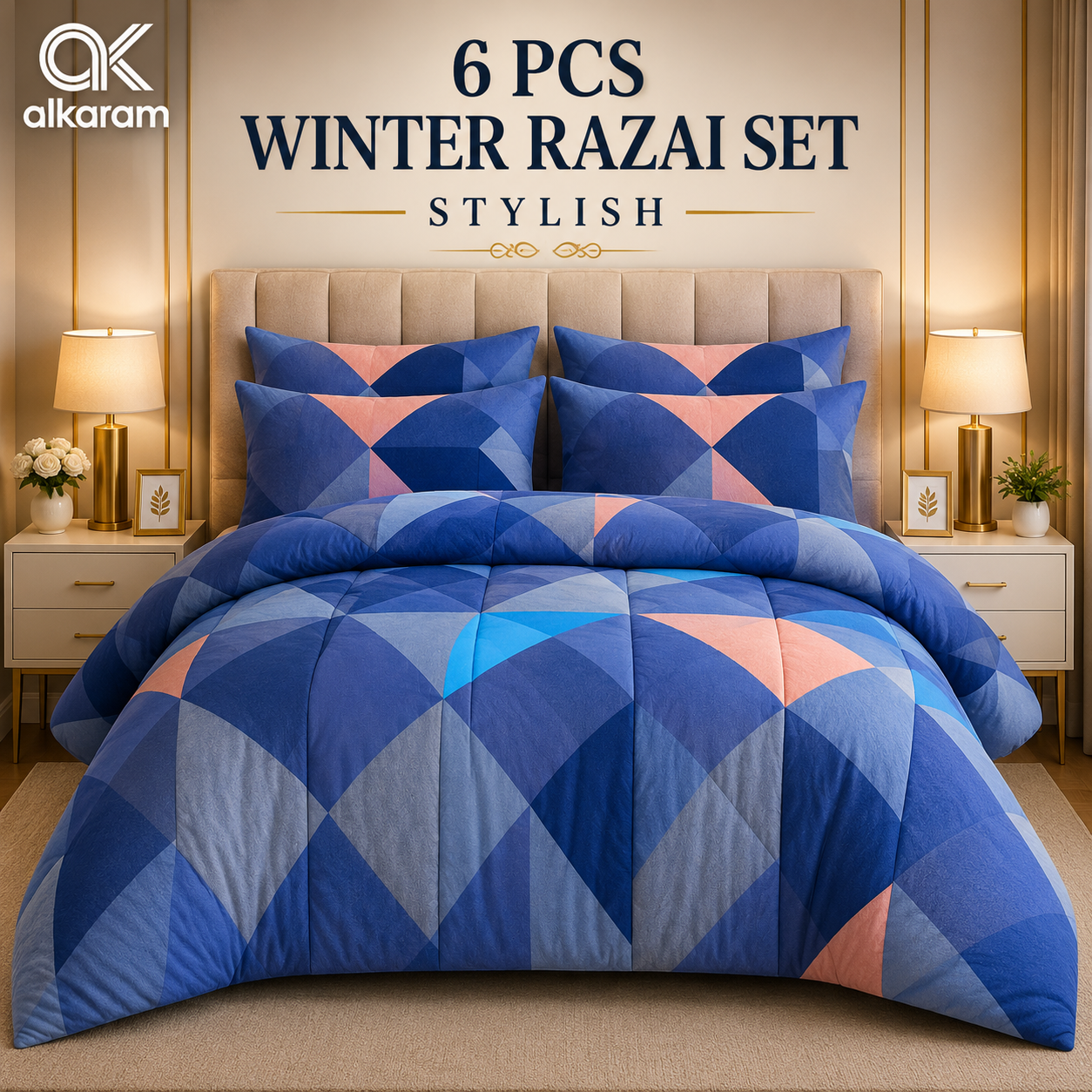 Winter Quilt/Razai set (Heavy Polyester Filling) AKR-75