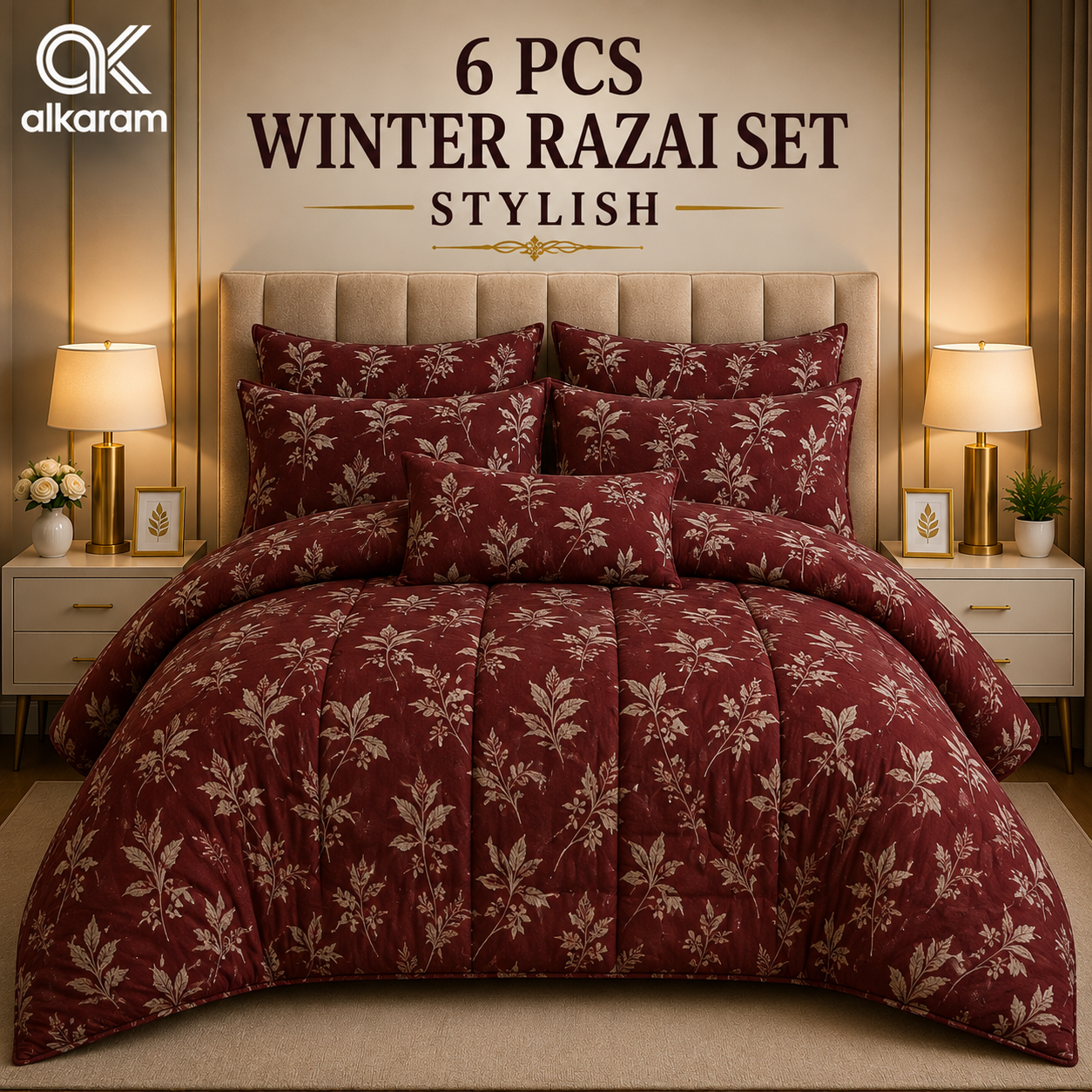 Winter Quilt/Razai set (Heavy Polyester Filling) AKR-76