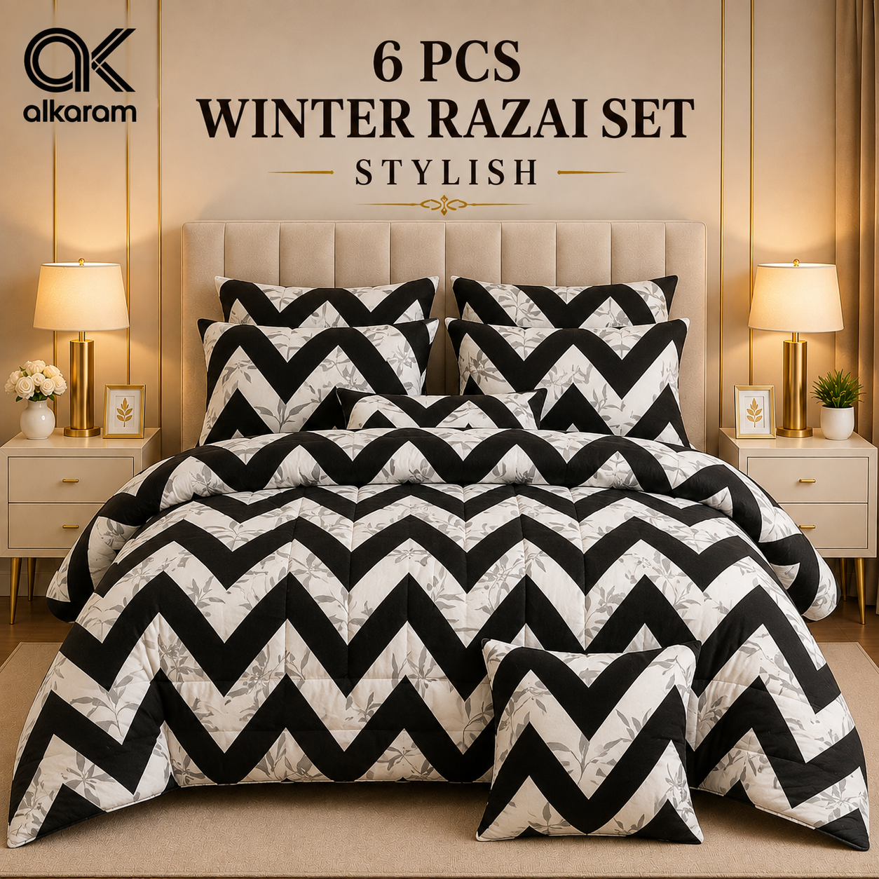 Winter Quilt/Razai set (Heavy Polyester Filling) AKR-99