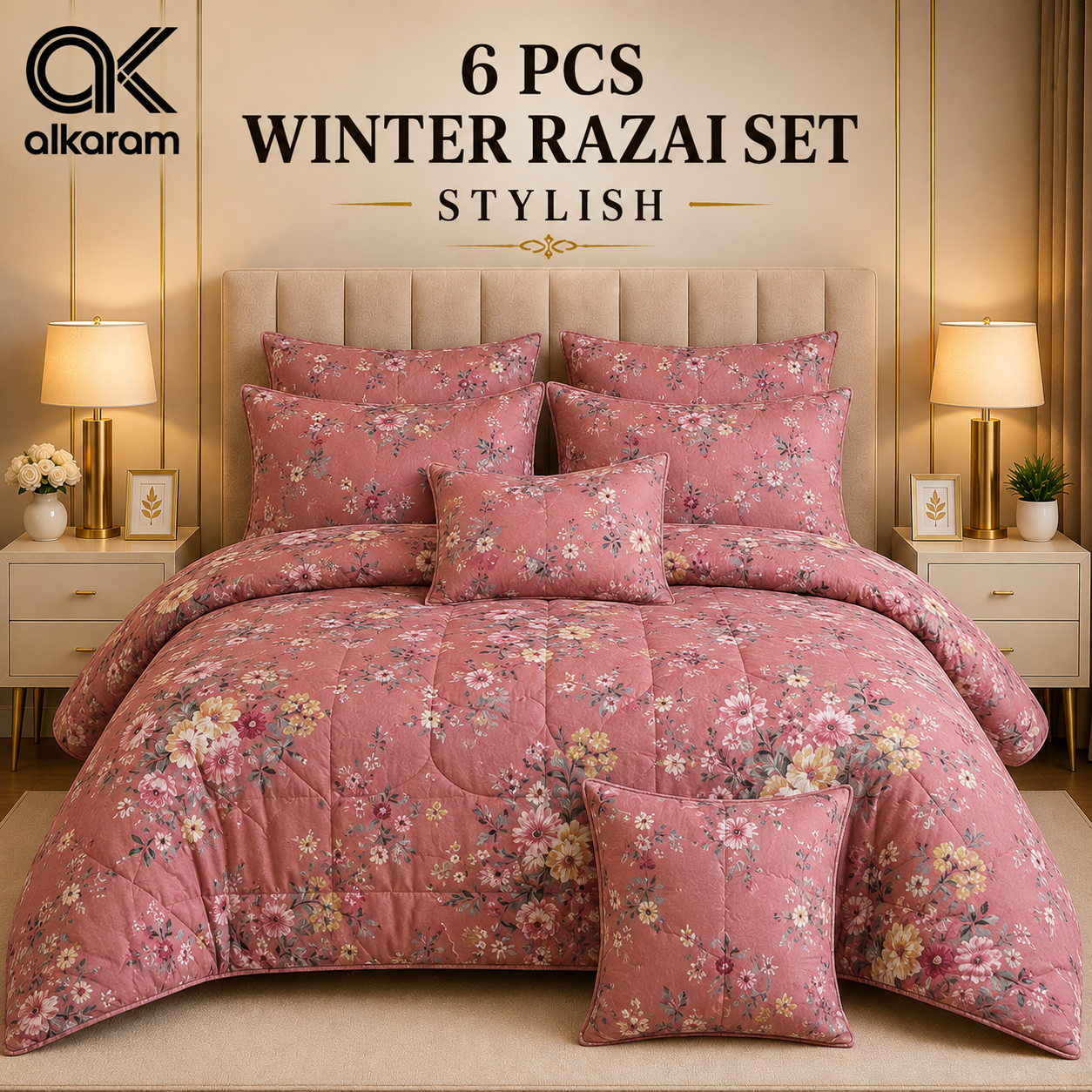 Winter Quilt/Razai set (Heavy Polyester Filling) AKR-98