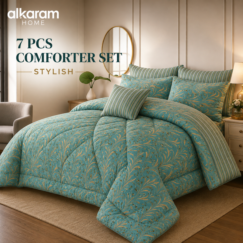 7Pcs Comforter Set King Size Design KCC 675