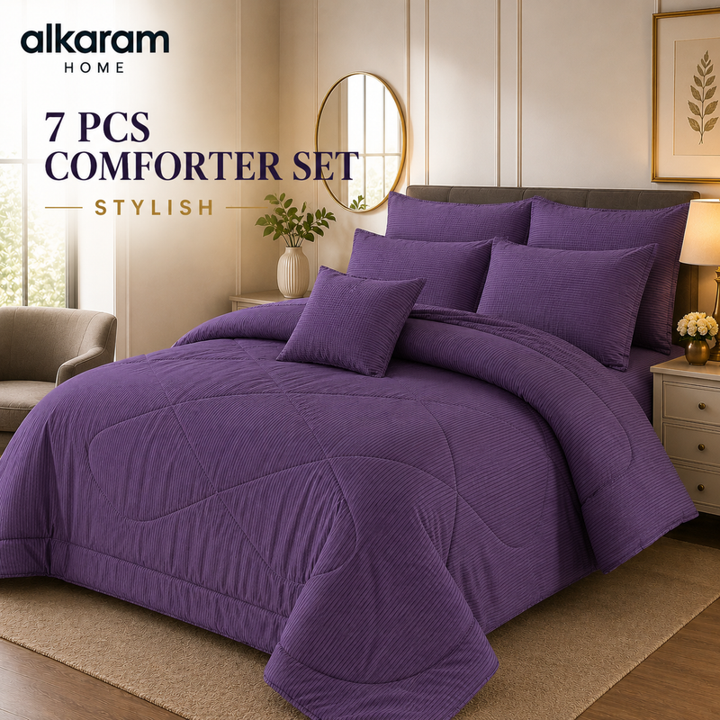 7Pcs Comforter Set King Size Design KCC 677