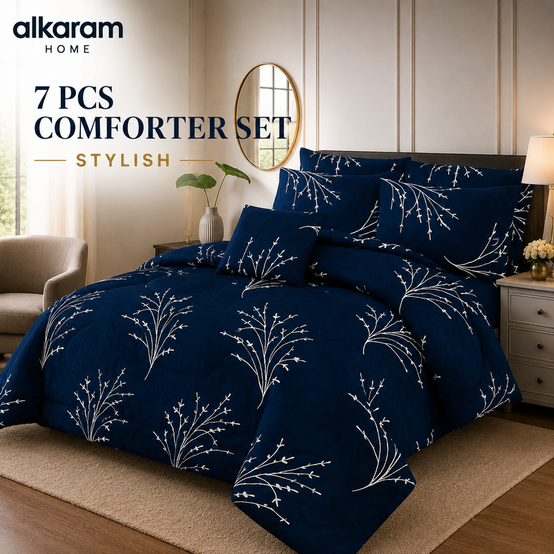 7Pcs Comforter Set King Size Design KCC 678
