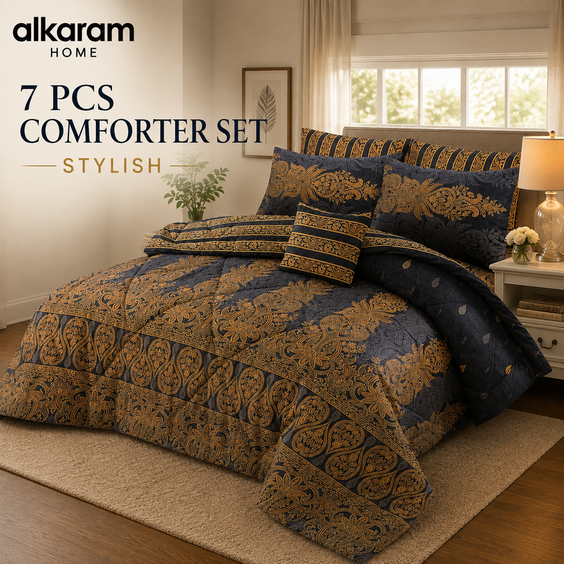 7Pcs Comforter Set King Size Design KCC 680