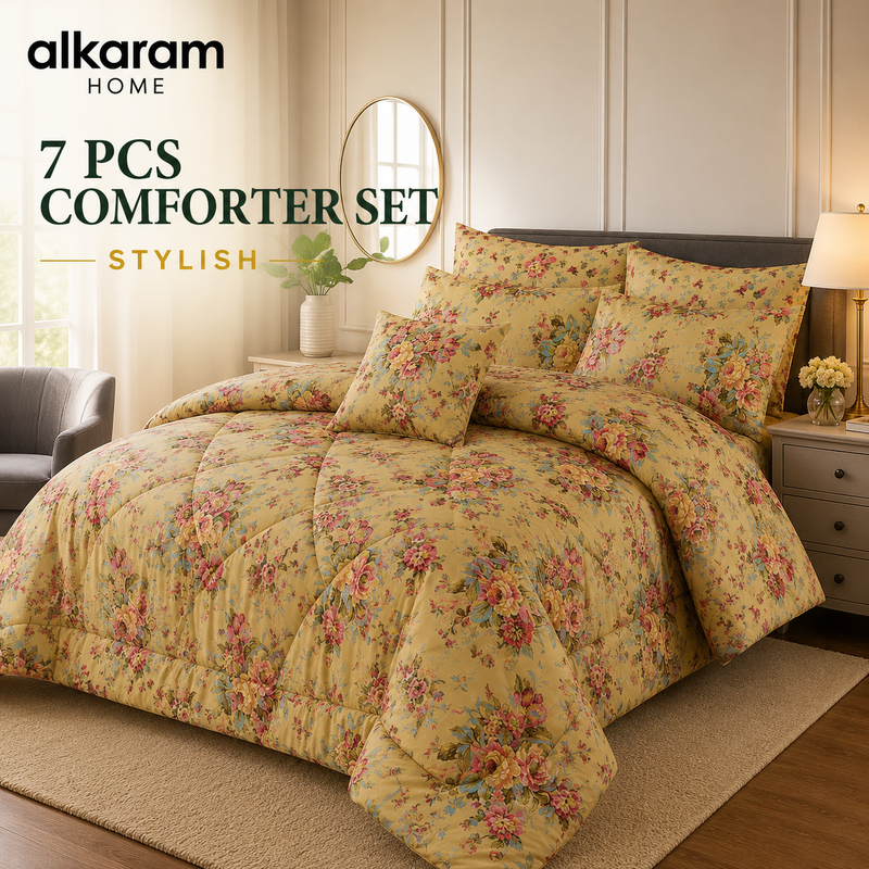 7Pcs Comforter Set King Size Design KCC 681