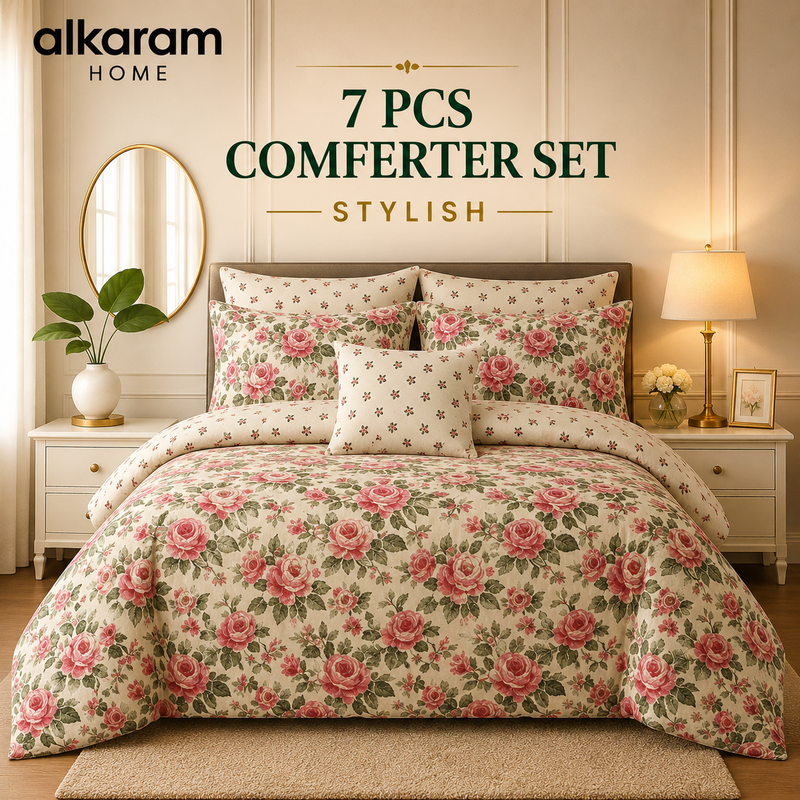 7Pcs Comforter Set King Size Design KCC 682
