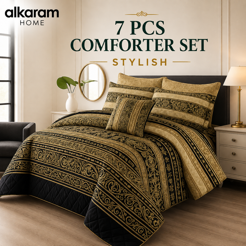 7Pcs Comforter Set King Size Design KCC 683