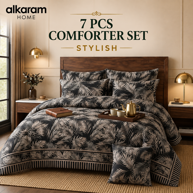 7Pcs Comforter Set King Size Design KCC 684