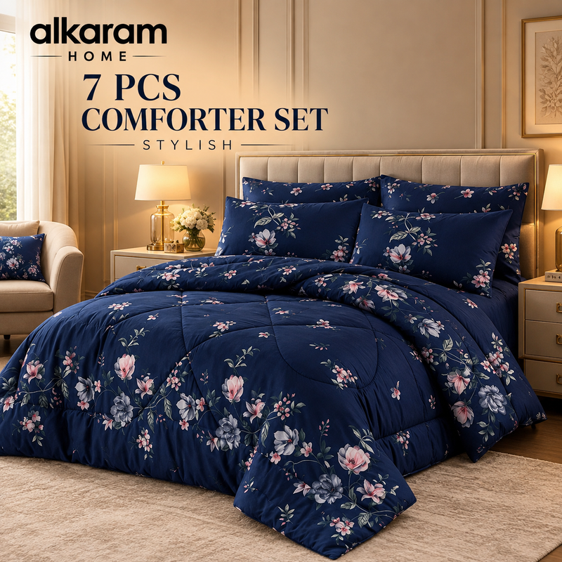 7Pcs Comforter Set King Size Design KCC 697