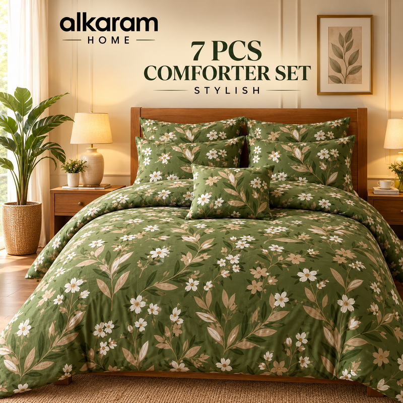 7Pcs Comforter Set King Size Design KCC 698
