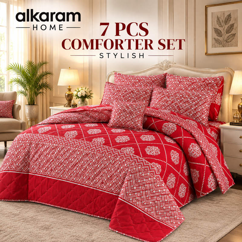 7Pcs Comforter Set King Size Design KCC 696