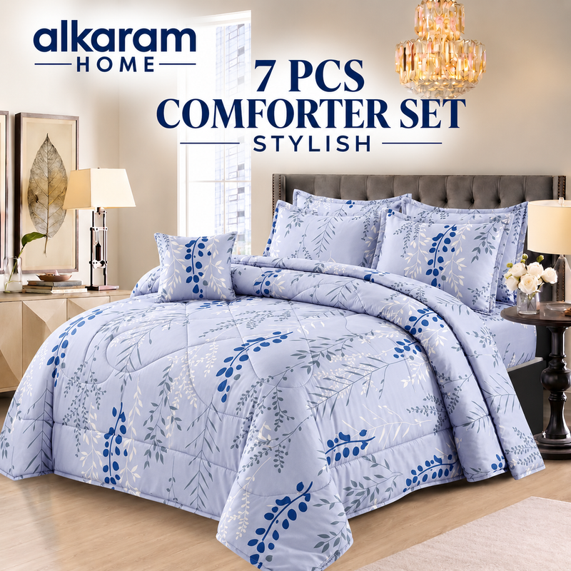 7Pcs Comforter Set King Size Design KCC 703