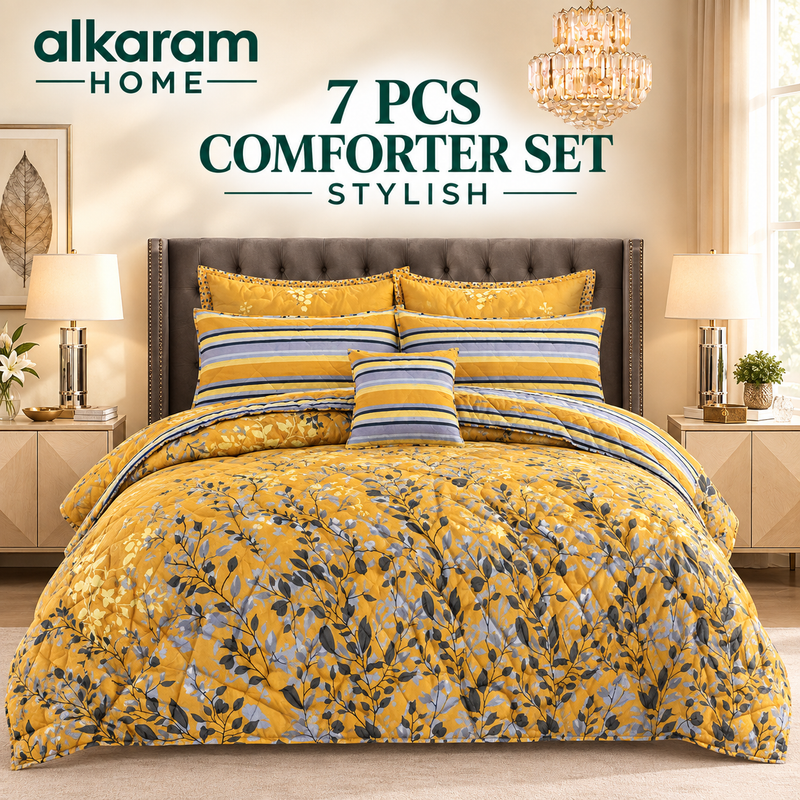 7Pcs Comforter Set King Size Design KCC 699