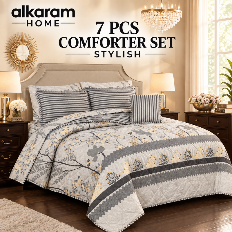 7Pcs Comforter Set King Size Design KCC 707