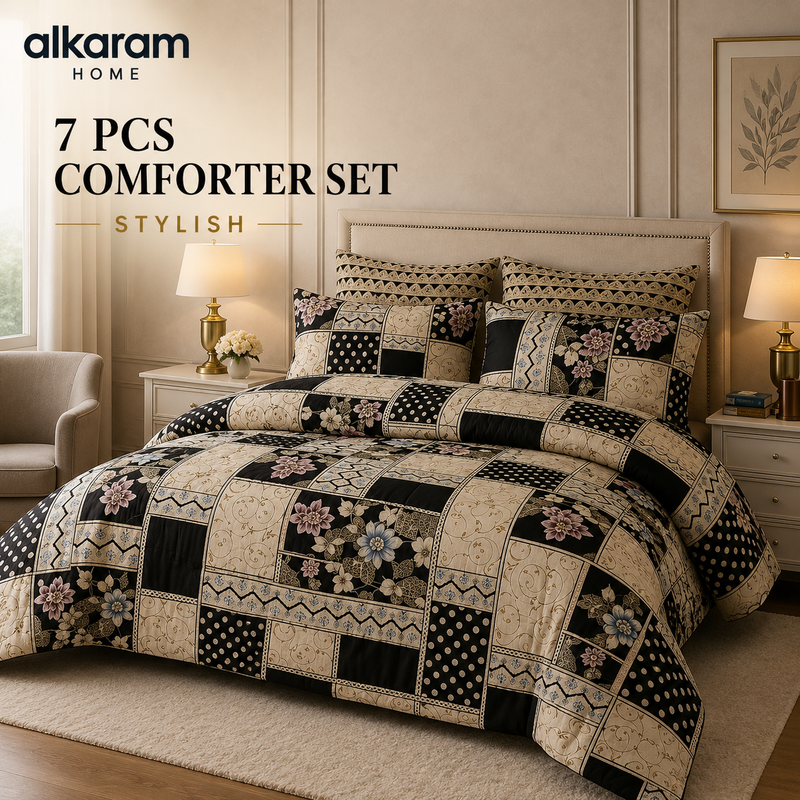 7Pcs Comforter Set King Size Design KCC 676