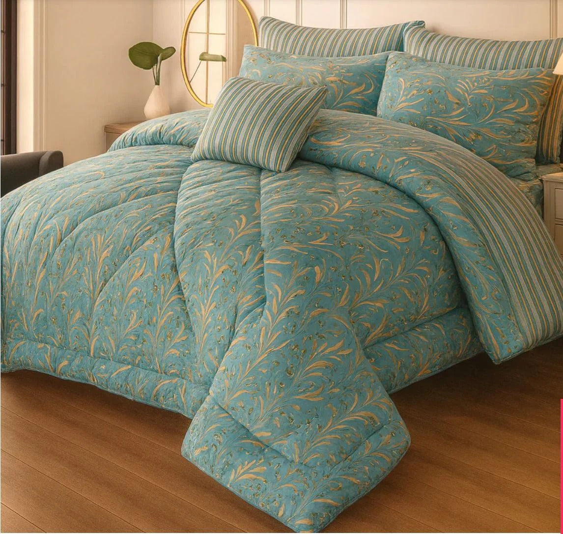 7Pcs Comforter Set King Size Design KCC 615