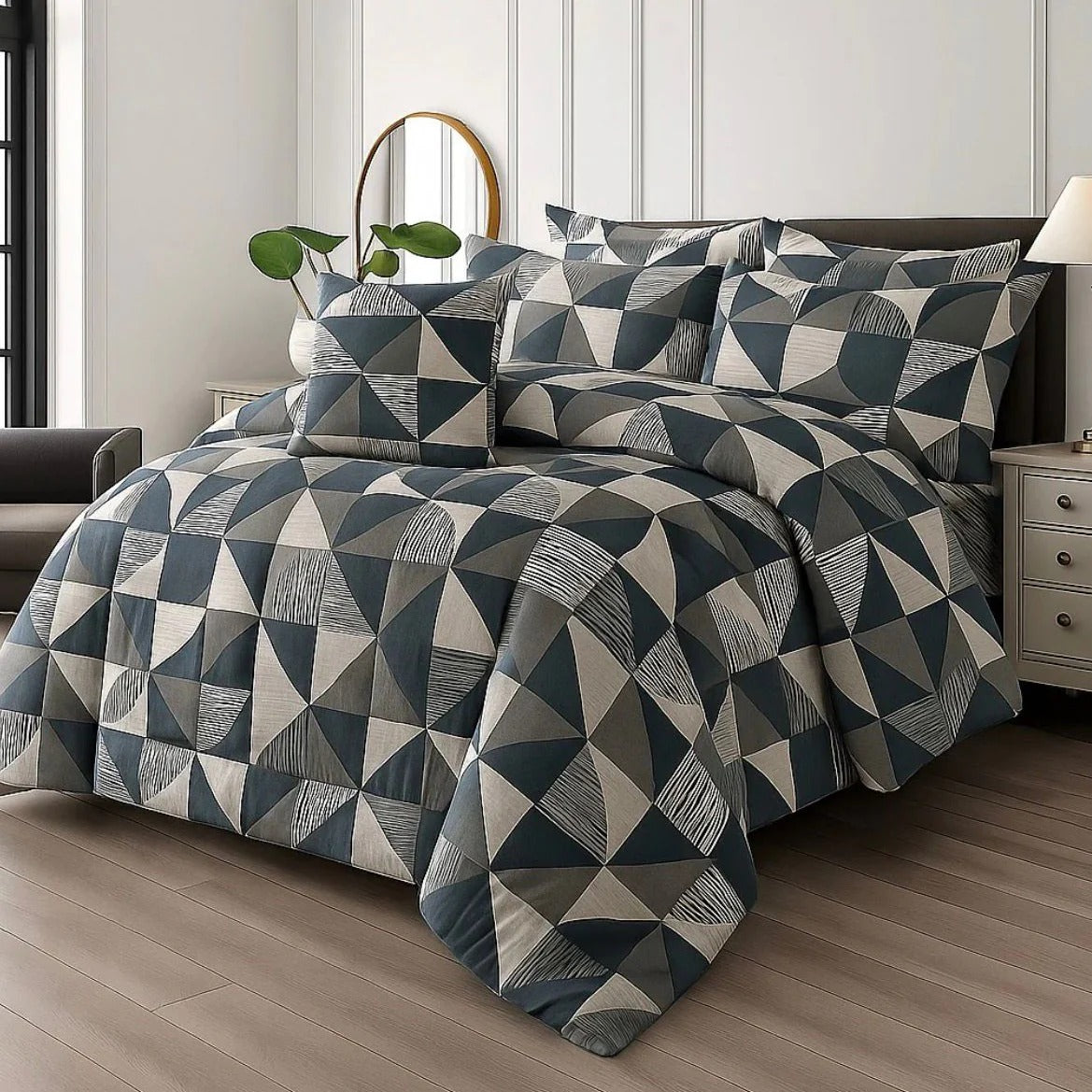 7Pcs Comforter Set King Size Design KCC 618