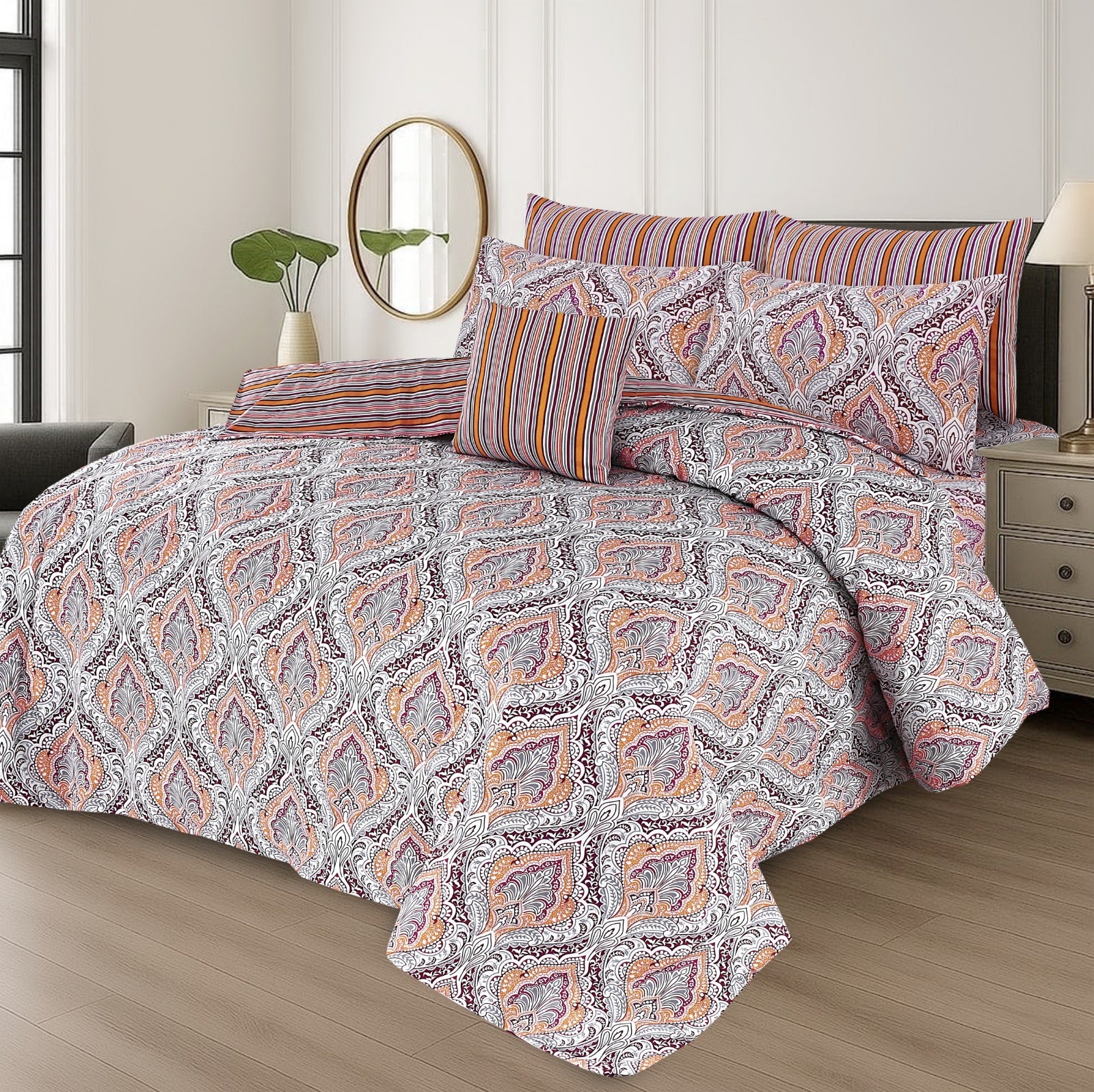 7Pcs Comforter Set King Size Design KCC 634