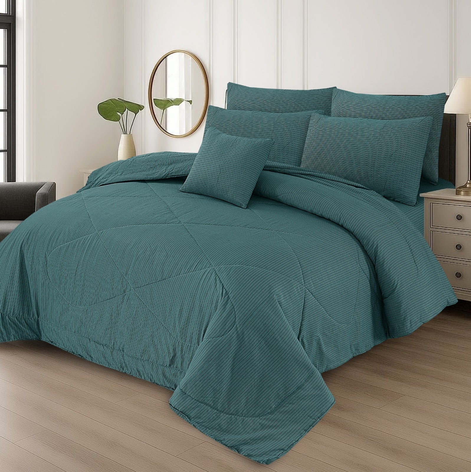 7Pcs Comforter Set King Size Design KCC 639
