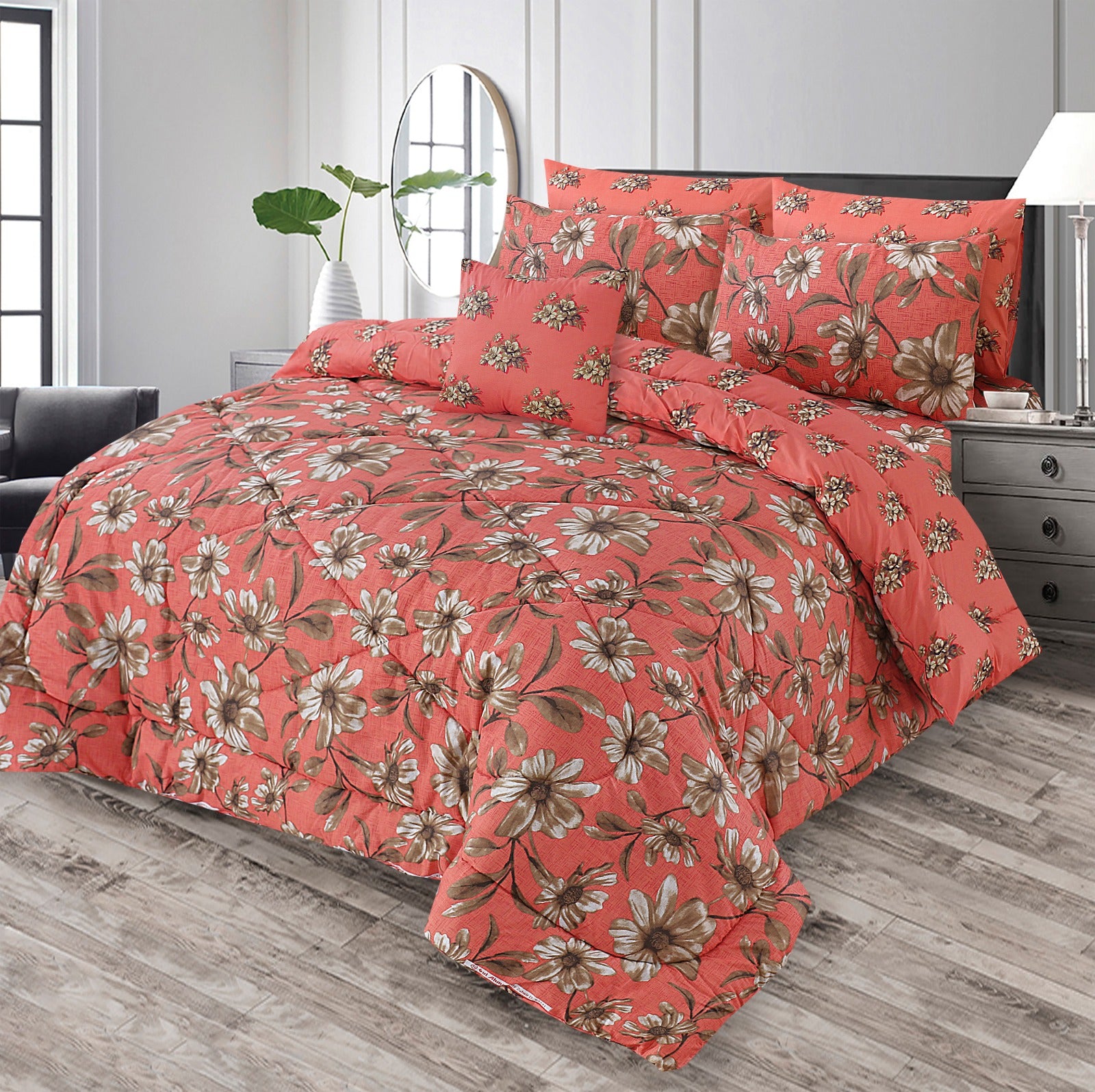 7Pcs Comforter Set King Size Design KCC 644