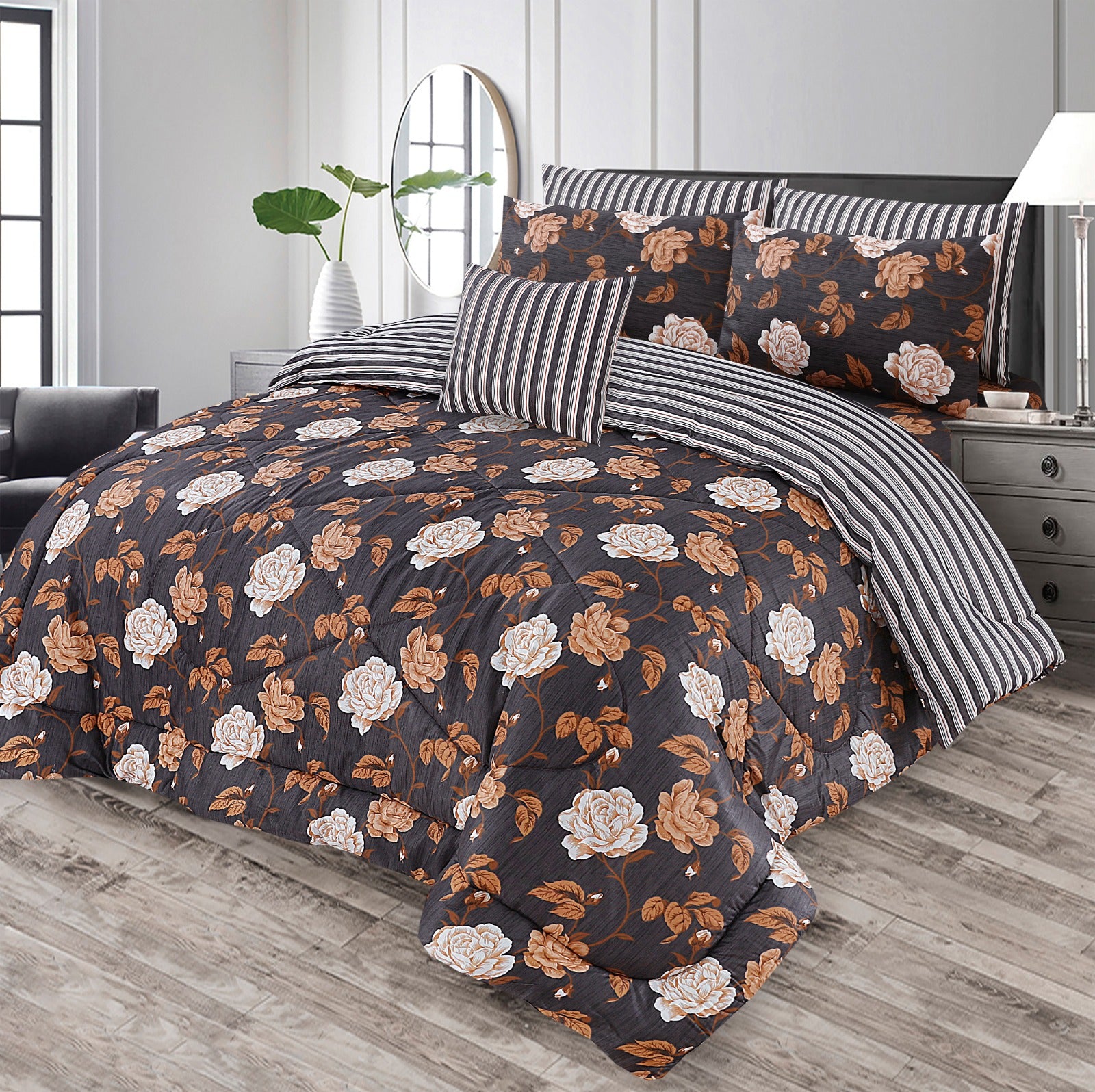 7Pcs Comforter Set King Size Design KCC 643