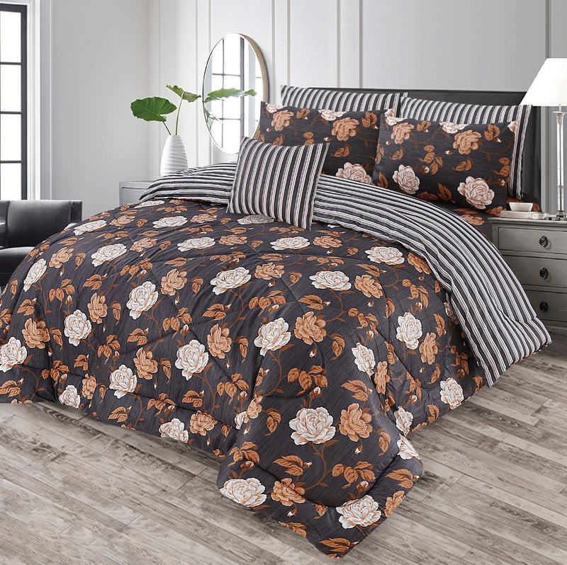 7Pcs Comforter Set King Size Design KCC 643