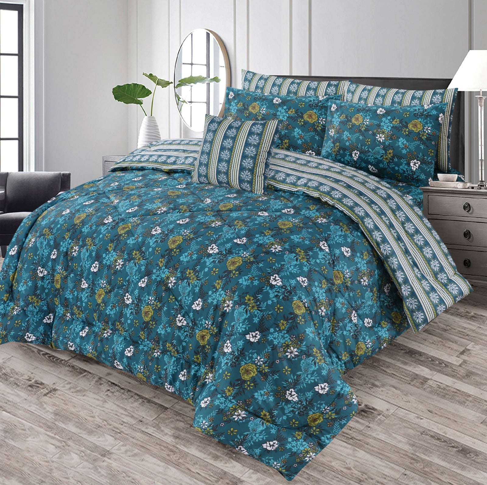 7Pcs Comforter Set King Size Design KCC 646