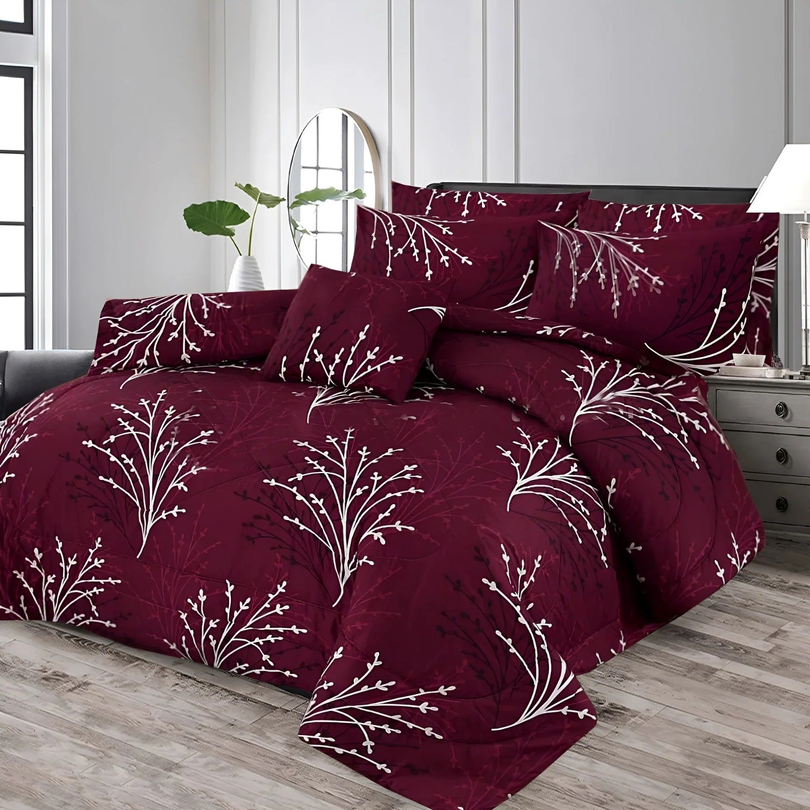 7Pcs Comforter Set King Size Design KCC 654