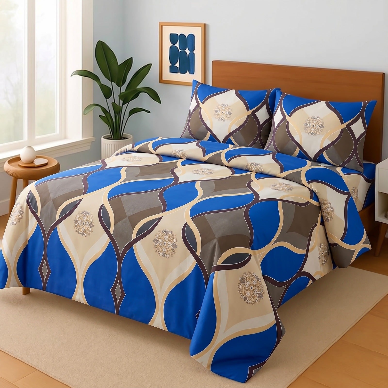 Cotton King Size Double Bed Sheet [D-7549]