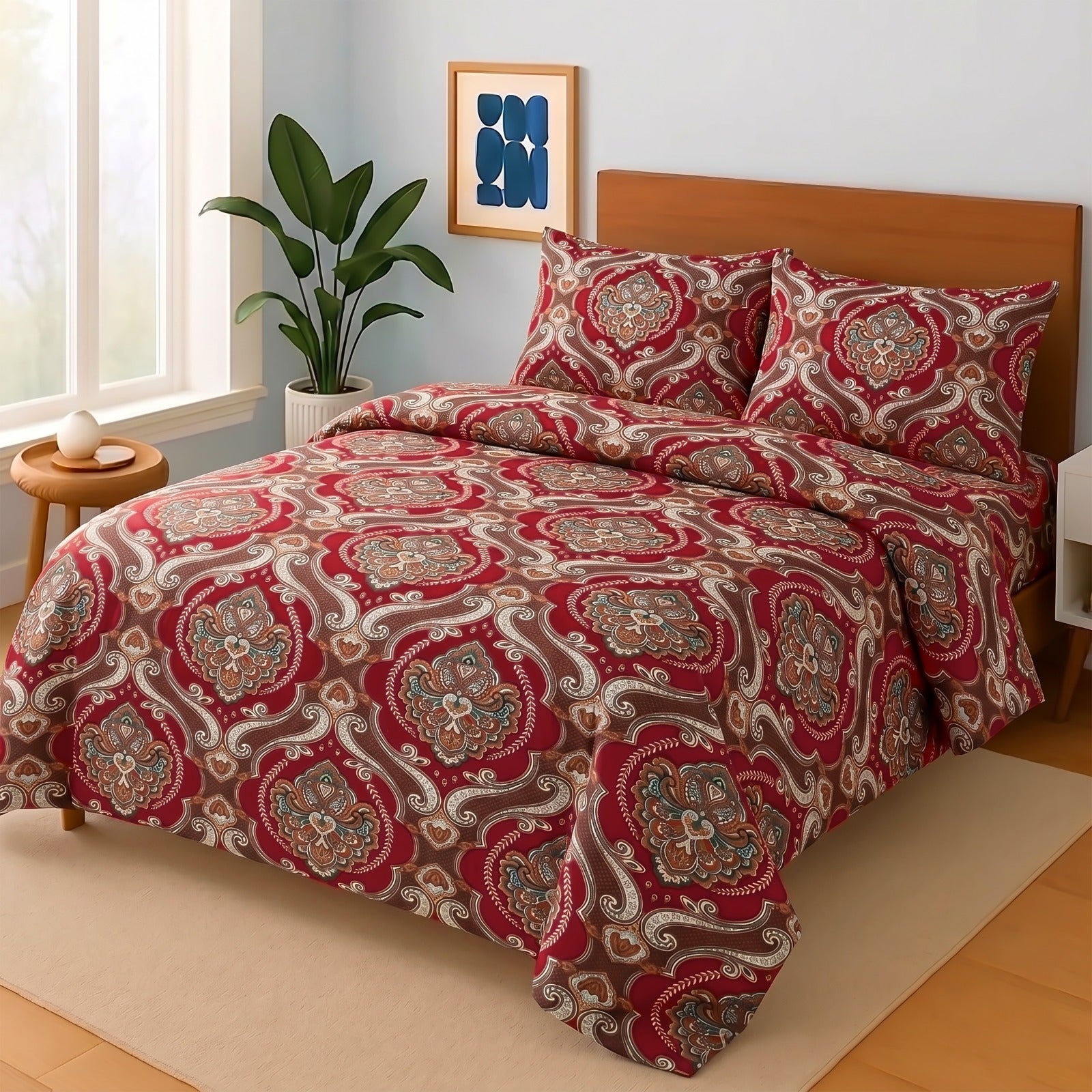 Cotton King Size Double Bed Sheet [D-7550]