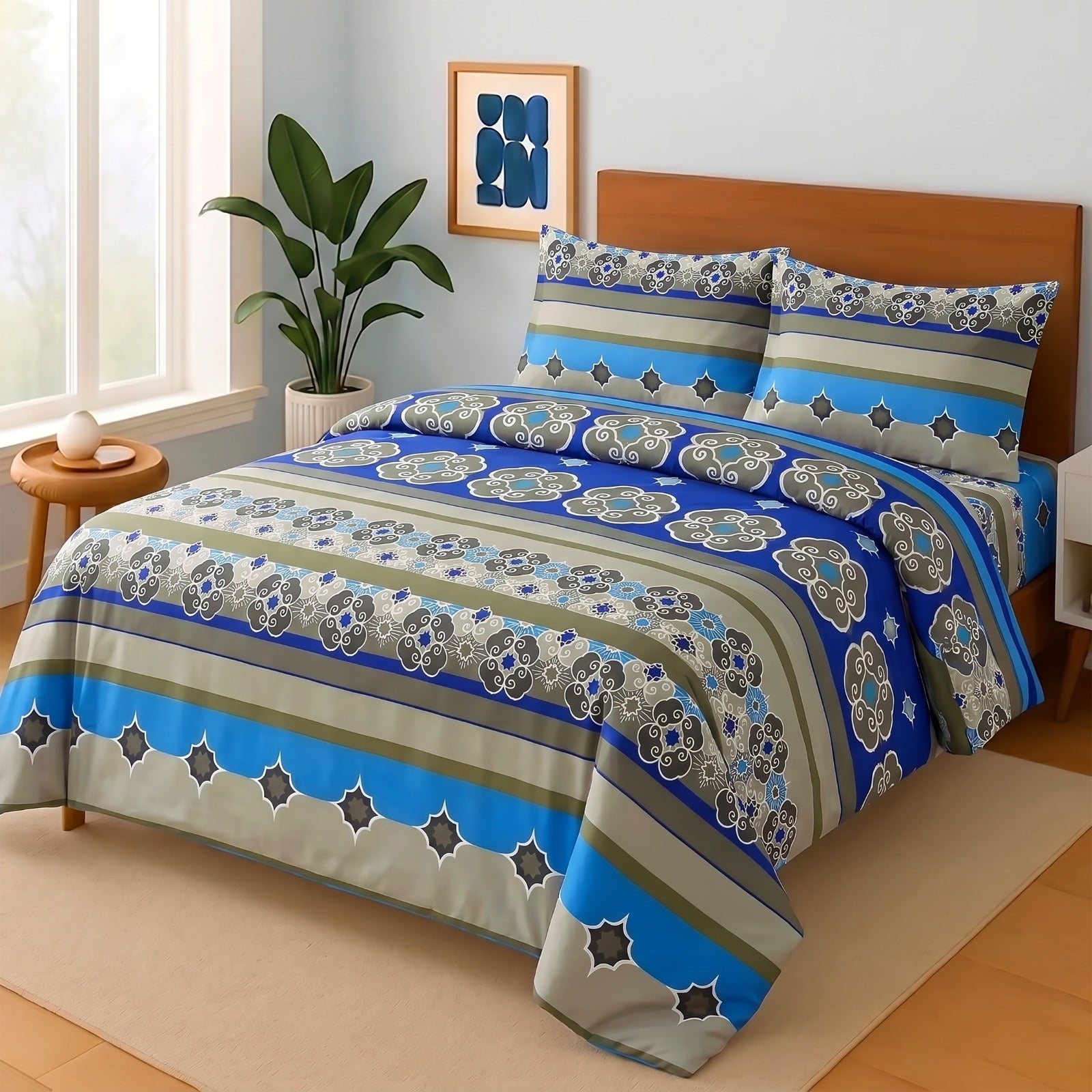 Cotton King Size Double Bed Sheet [D-7556]